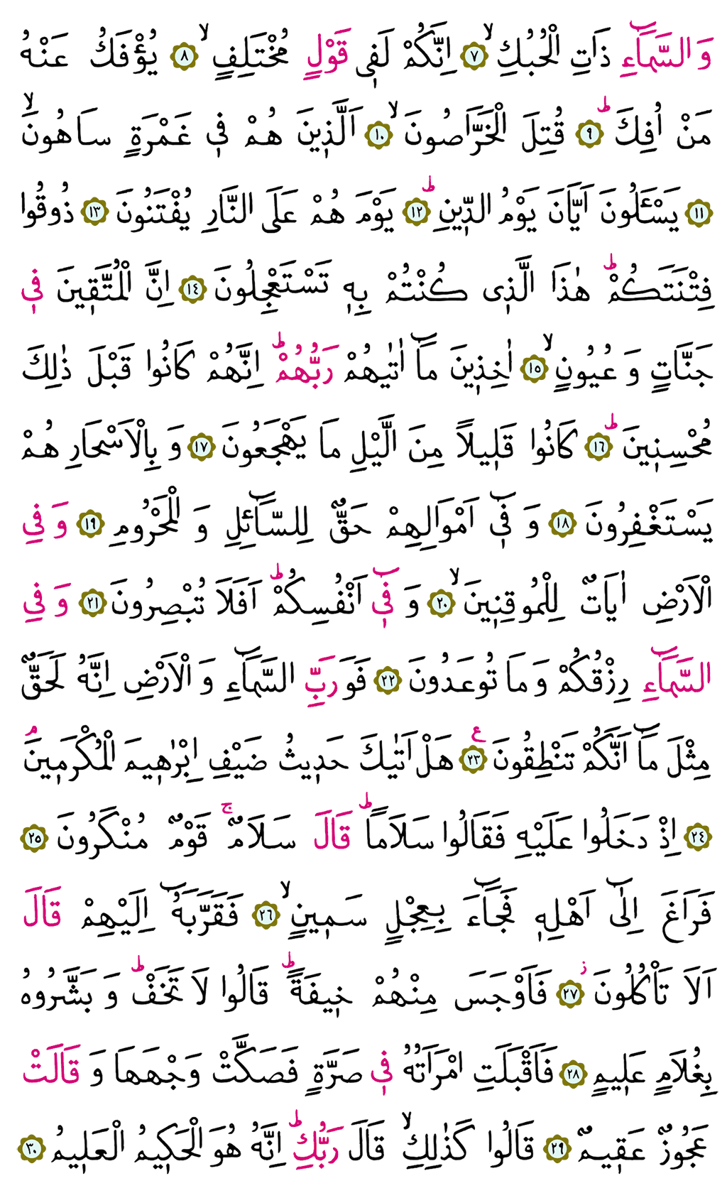 Zâriyat Suresi 26. Cüz - 520. Sayfa