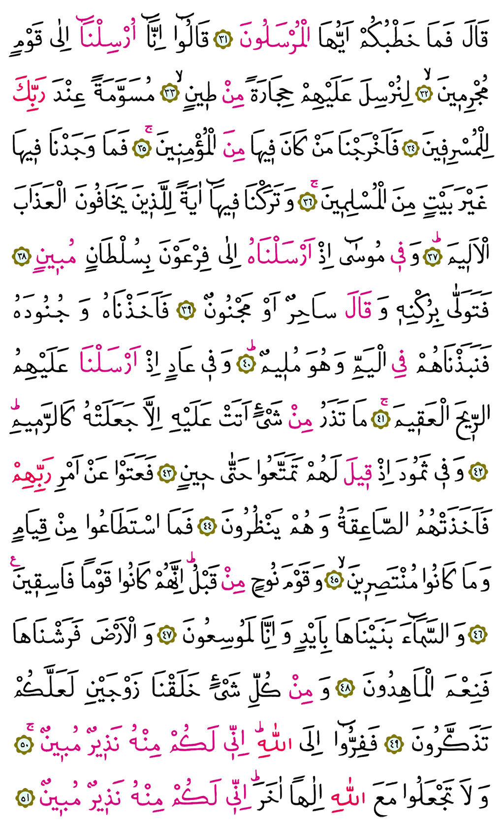 Zâriyat Suresi 27. Cüz - 521. Sayfa