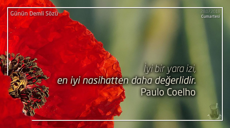 İyi bir yara izi, en iyi nasihatten daha değerlidir. - Paulo Coelho