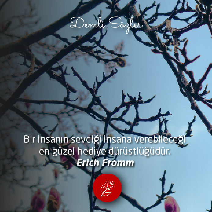 Bir insanın sevdiği insana verebileceği en güzel hediye dürüstlüğüdür. - Erich Fromm