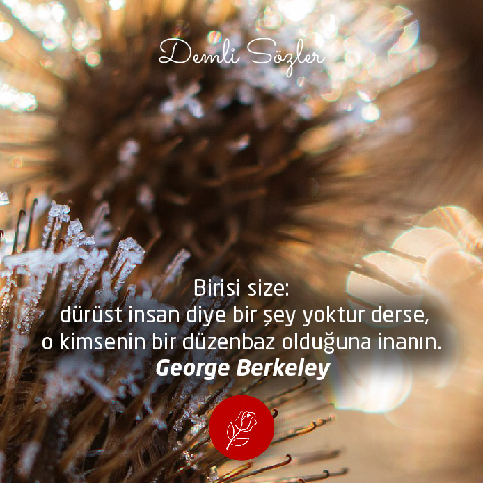 Birisi size: dürüst insan diye bir şey yoktur derse, o kimsenin bir düzenbaz olduğuna inanın. - George Berkeley