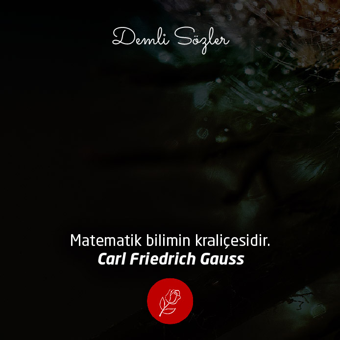 Matematik bilimin kraliçesidir. - Carl Friedrich Gauss