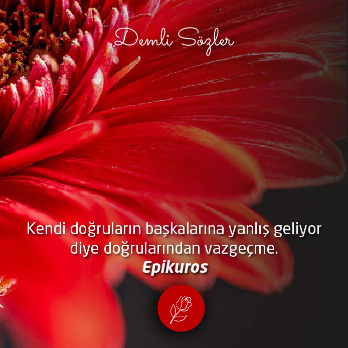 Kendi doğruların başkalarına yanlış geliyor diye doğrularından vazgeçme.