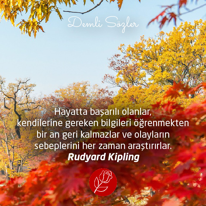 Hayatta başarılı olanlar, kendilerine gereken bilgileri öğrenmekten bir an geri kalmazlar ve olayların sebeplerini her zaman araştırırlar. - Rudyard Kipling